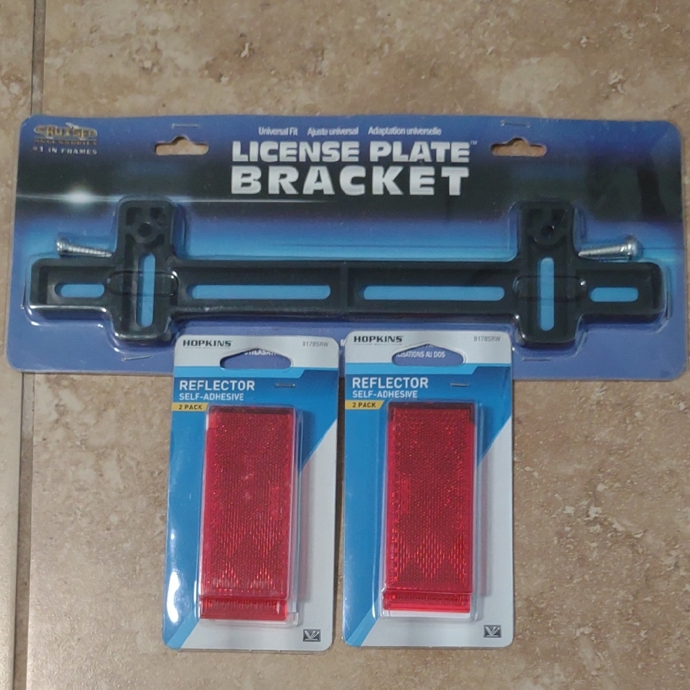 License Plate Bracket with Bike Reflectors